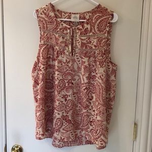 Red and Cream Knox rose top